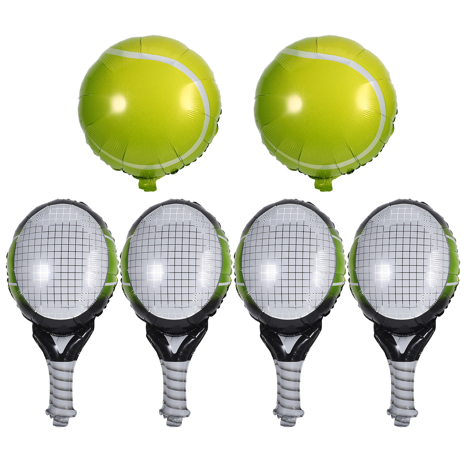 

1 set Tennis Ball Racket Balloons 18inch Light Color Balls Predrilled Holes Hanging Foil Party Decorations Celebrations