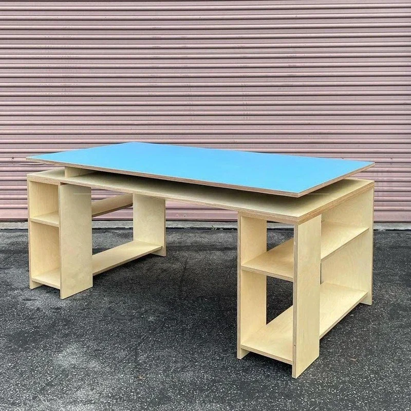 Desk Desk Workbench Birch Ocean Board Furniture Solid Wood Conference Dining Table Long Table