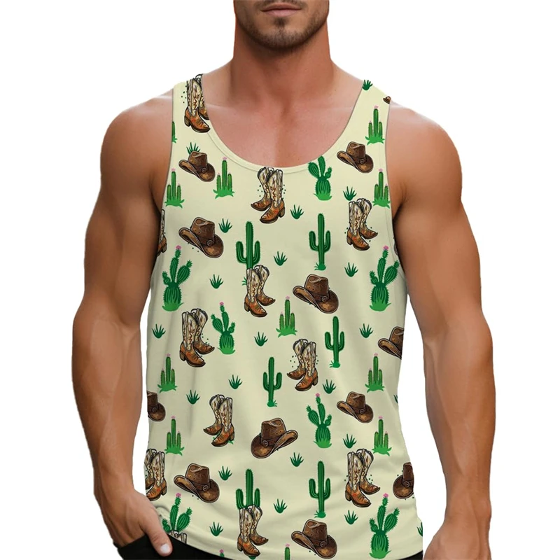 Cowboy Casual Men's Tank Tops 2025 Western Rodeo Mens Shirts Sleeveless Tank Top Gym Workout Graphic T-Shirts Summer Vest Tops