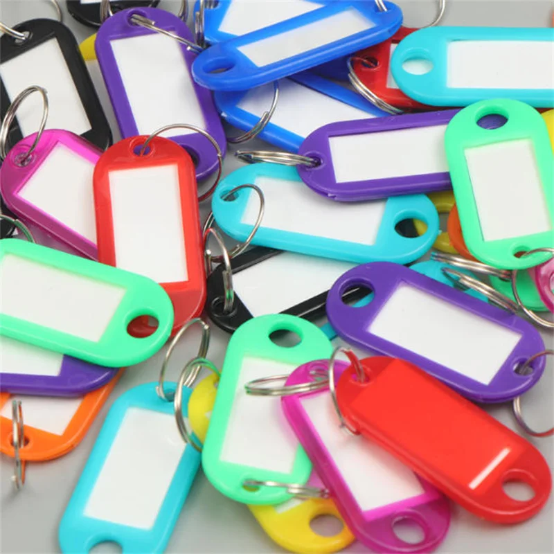 50/100/300PCS Mix Color Key Tags Split Key Ring Paper Labels Windows Flexible Key Organizer DIY Item Identifiers Luggage Tag ﻿