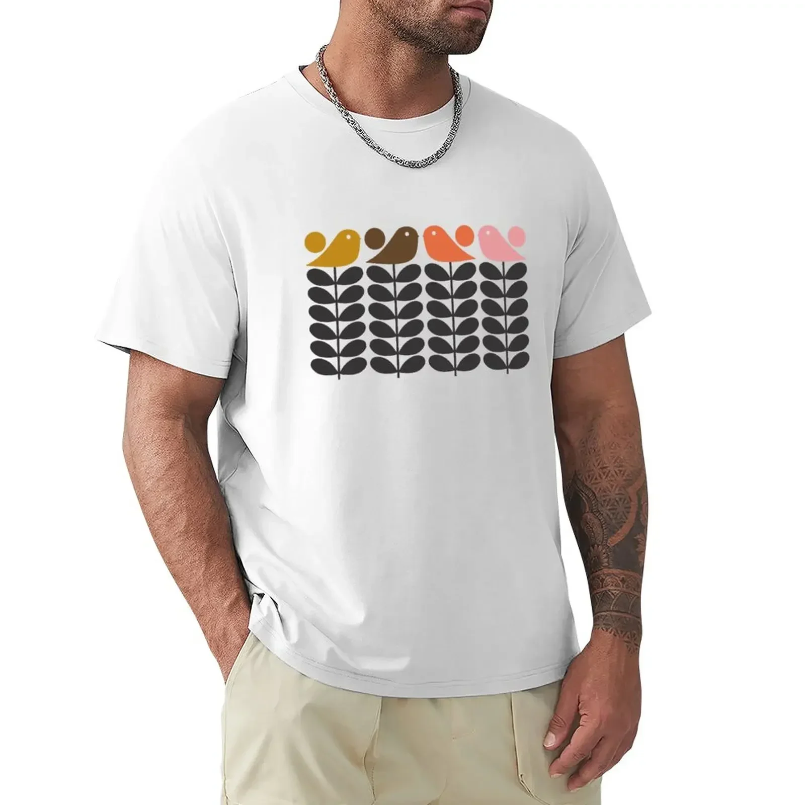 orla kiely Early Bird orla kiely pattern T-Shirt cute clothes vintage boys animal print mens graphic t-shirts anime Round Collar