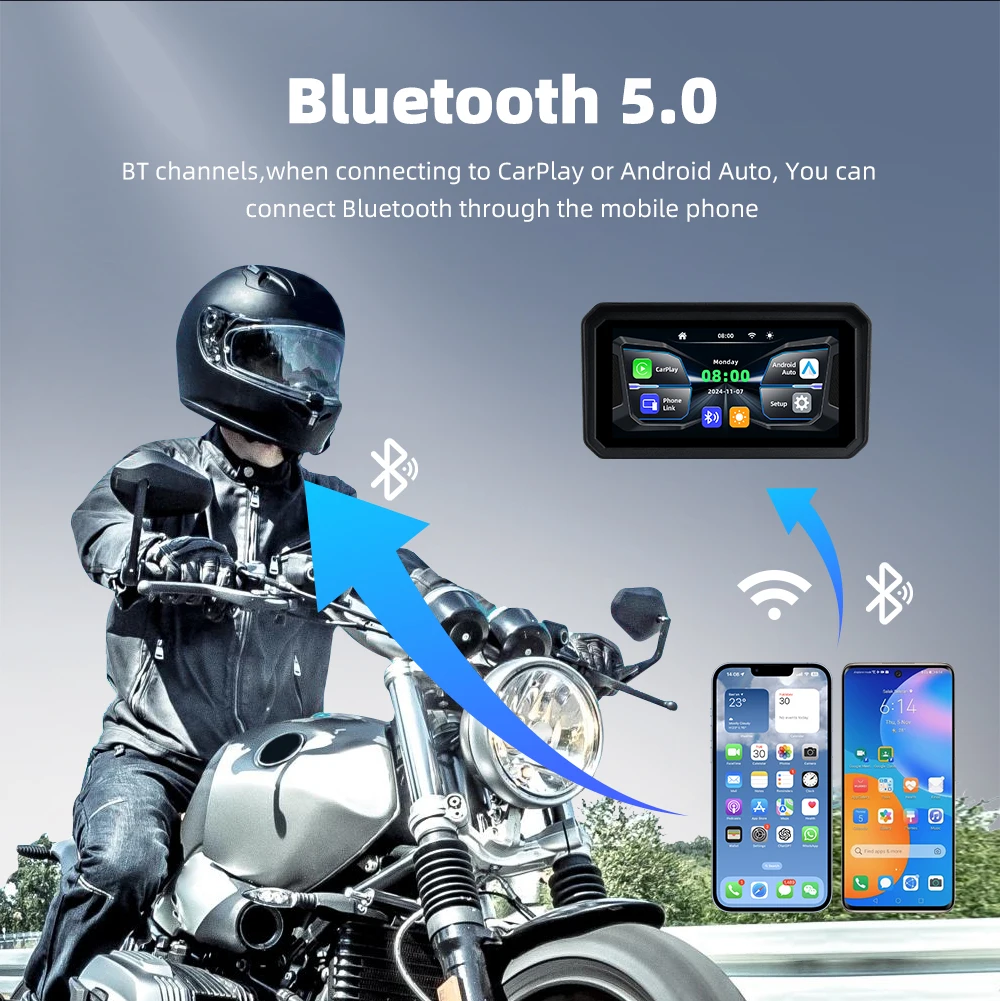 EKIY 6 بوصة واي فاي موتو الملاحة مقاوم للماء أبل Carplay شاشة عرض المحمولة دراجة نارية أندرويد السيارات دراجة نارية GPS