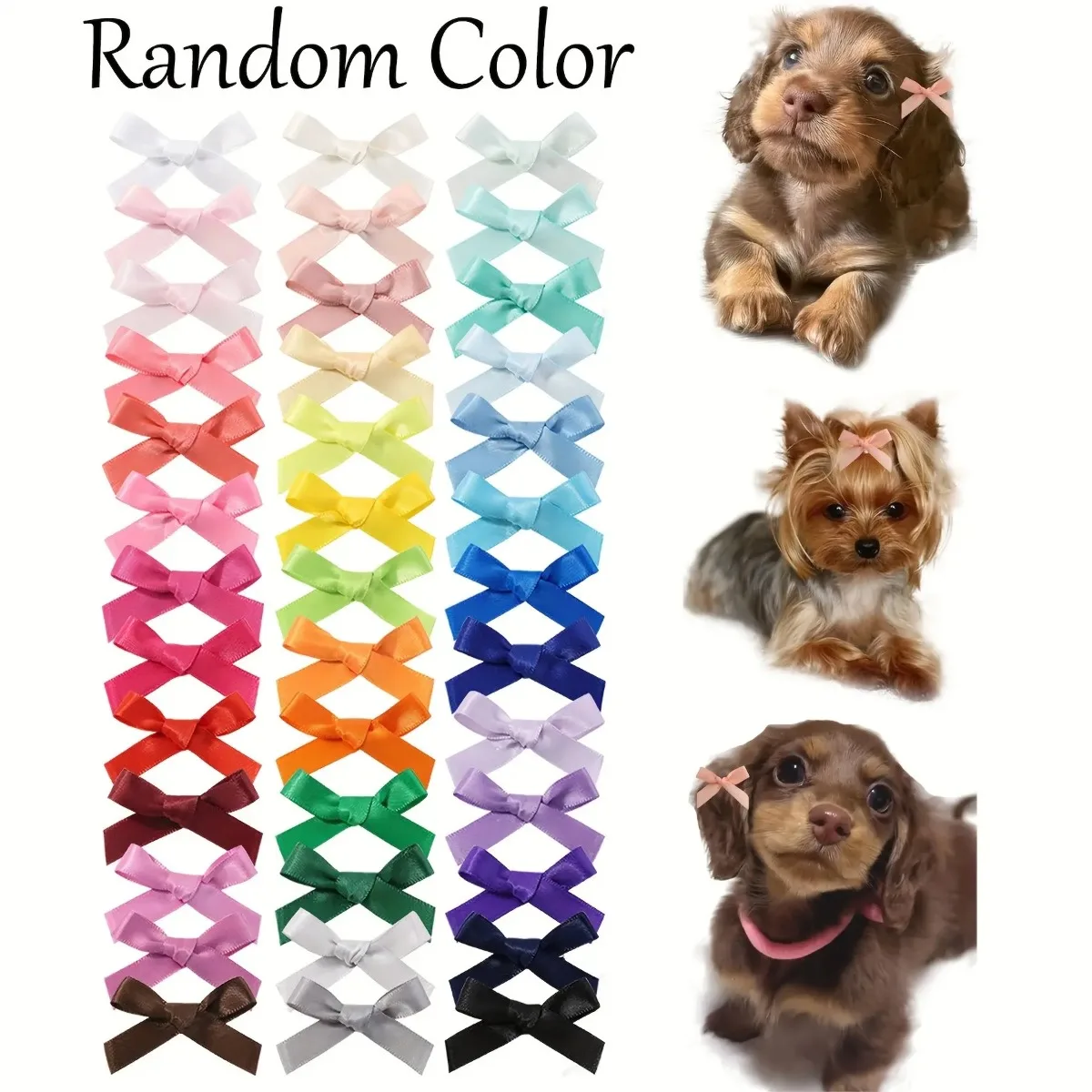 

10Pcs Pet Bow Hair Clips, Mixed Color Butterfly Hair Pins, Soft Elastic Fashion Accessories for Dogs, Cats and Puppies