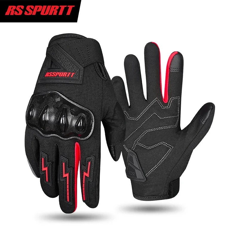 Summer Breathable Mesh Motorcycle Riding Gloves Lightweight Men Girl Thin Wear-resistant Anti-fall Moto Rider Touchscreen Gloves 2