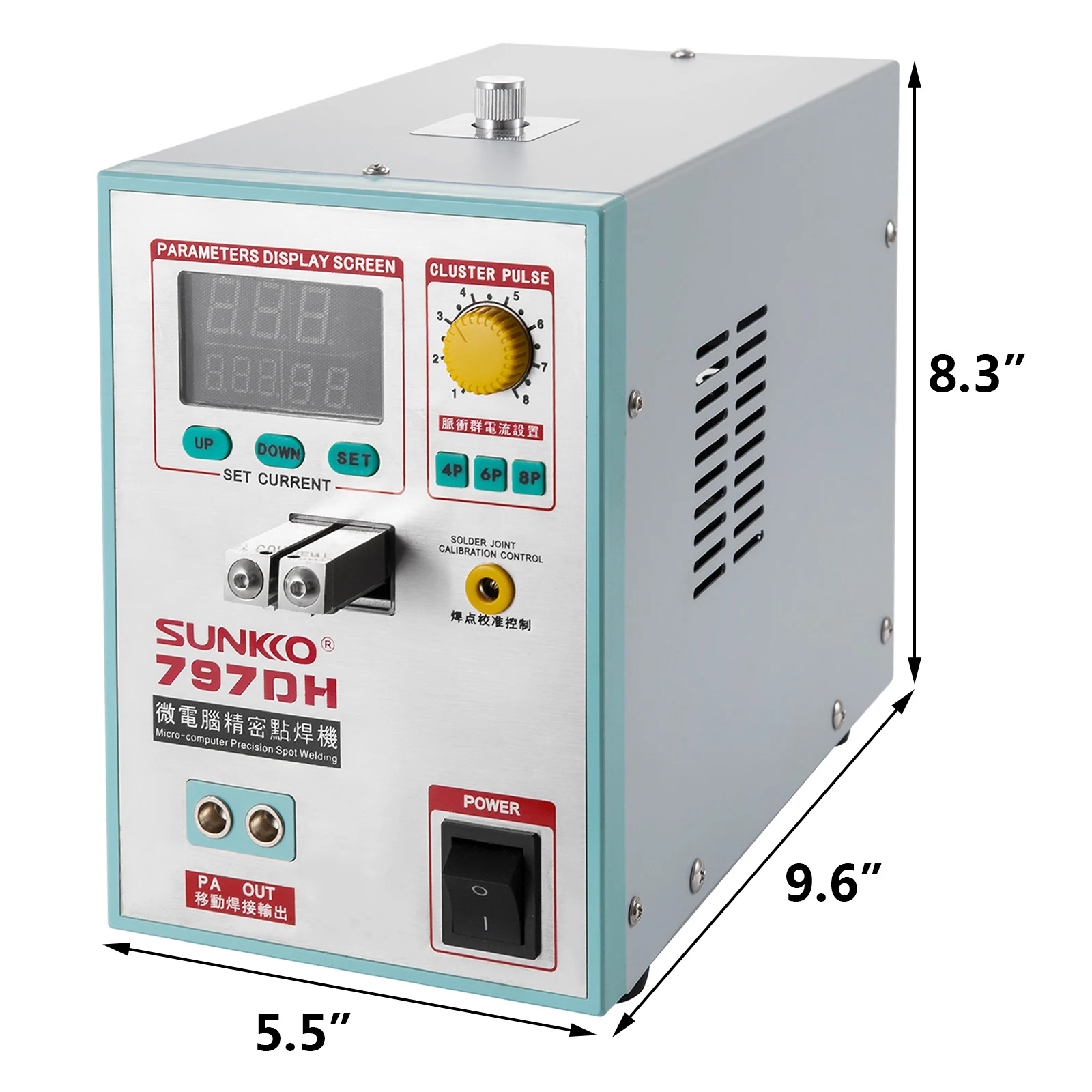 Zgrzewarka punktowa na baterie 797DH 3,8 kW precyzyjna zgrzewarka punktowa impulsowa o dużej mocy zgrzewanie punktowe maksymalna grubość 0,35 mm