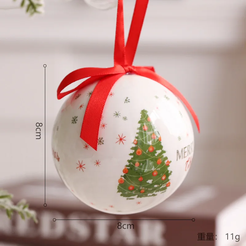 1Pcs Christmas Balls Christmas Tree Ornaments Ball Xmas Hanging Tree Pendants Home Party Decor 2024 New Year Gift Noel Navidad