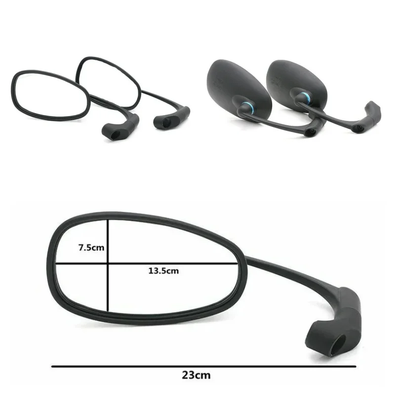 M10 M8 Universal Motorcycle Retro Oval Rearview Mirrors L-Bar Aluminum Side Mirror for Harley Yamaha Honda Ducati Suzuki