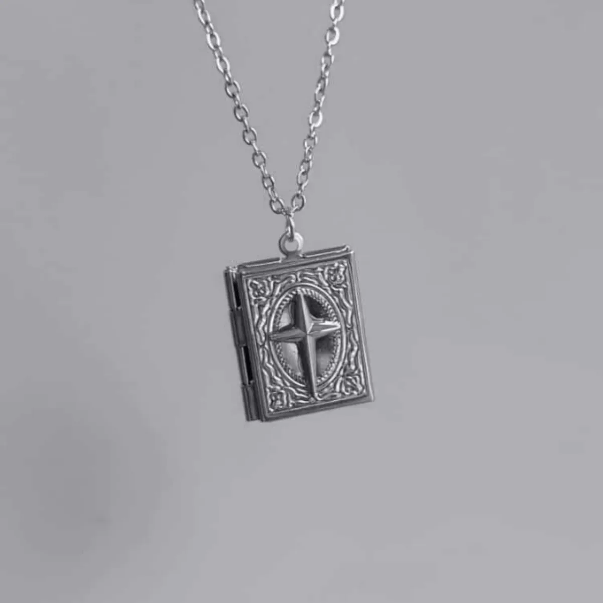 Personalized Punk Style Cross Book Pendant Necklace, Suitable for Women's Gothic Holiday Accessories Jewelry