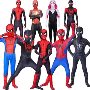 Men the amazing spider man cosplay costumes for boys girls miles morales superhero Christmas zentai bodysuit halloween overall 10 Main Sales Halloween Clothing - №10