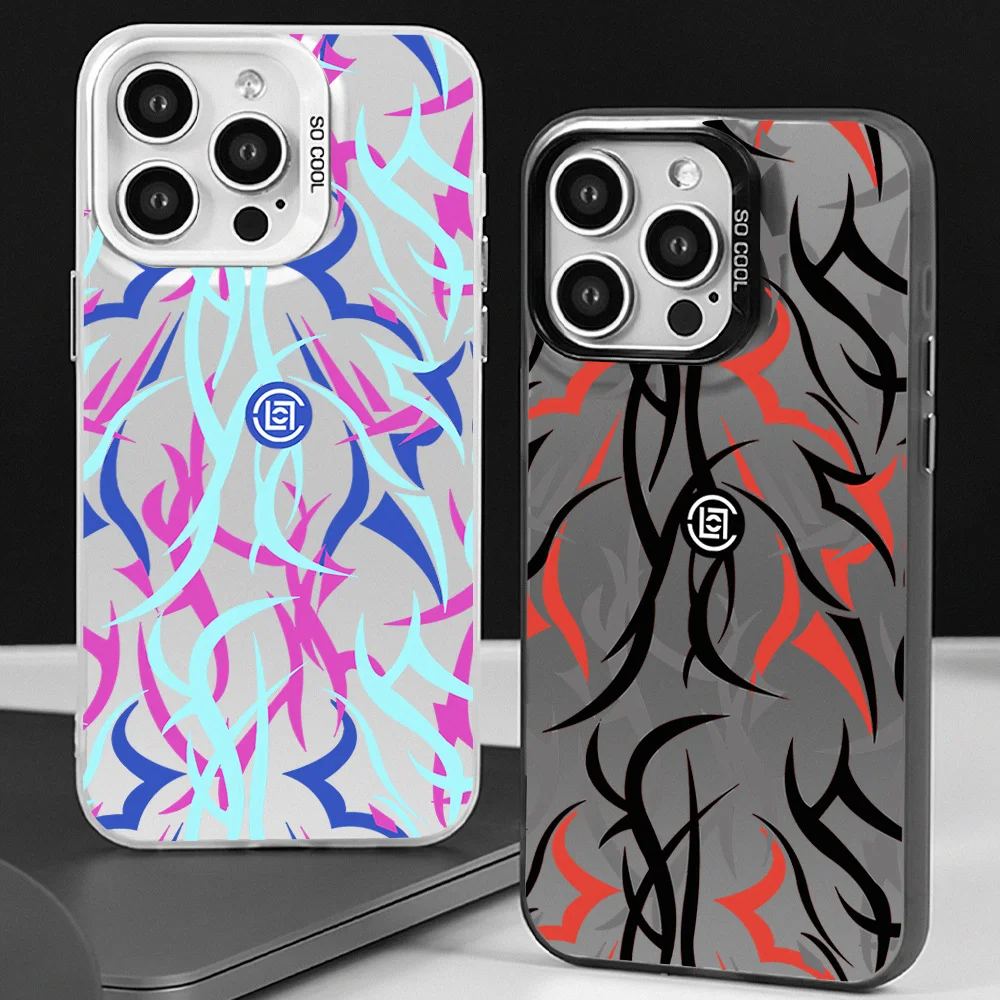 CLOT Alienegra Thorns Design Phone Case for iPhone 12 11 13 14 15 16 Max Pro Plus Laser Cover