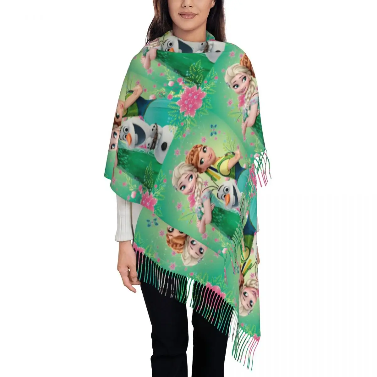 

Custom Printed Anna Elsa Princess Frozen Scarf Men Women Winter Warm Scarves Shawls Wraps