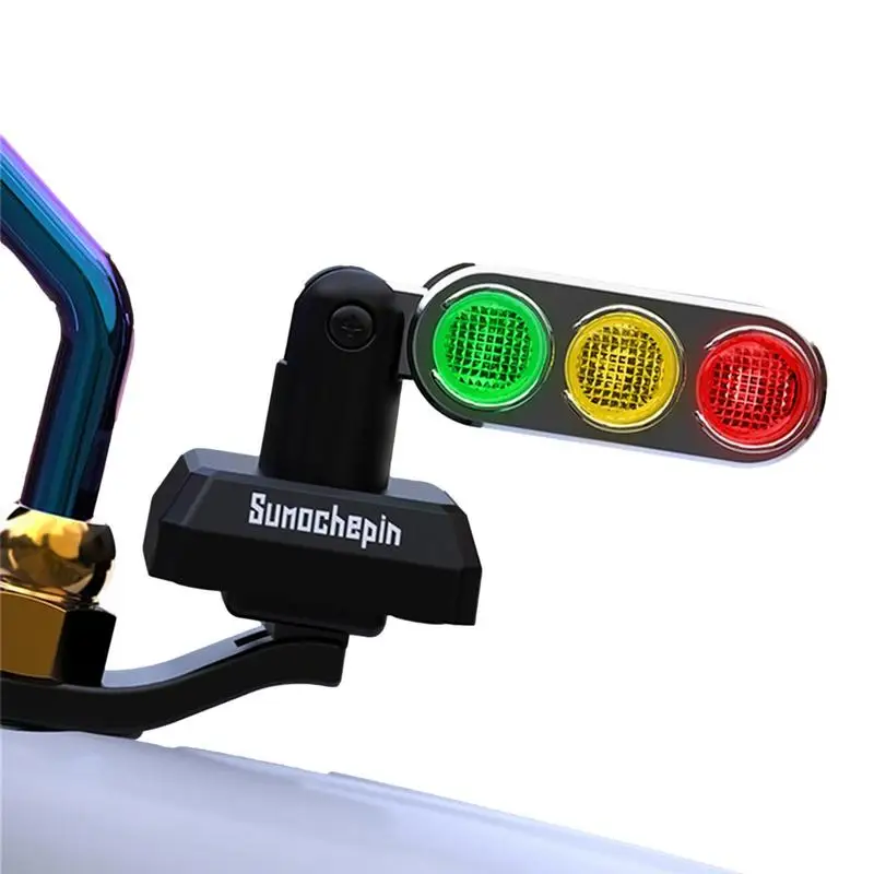 Motorcycle Traffic Light Lamp Helmet Decorate Traffic Lights Adjustable Mini Stop Warning Signal Light For Motorcycle Handlebar