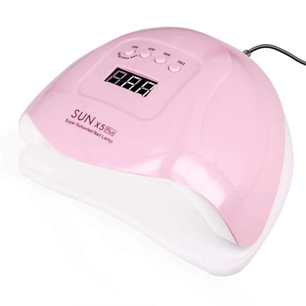 

UV Gel Nail Lamp, 80W LED UV Light for Gel Polish - 4 Timers Professional Art Accessories, Curing Toe Nails, Pink