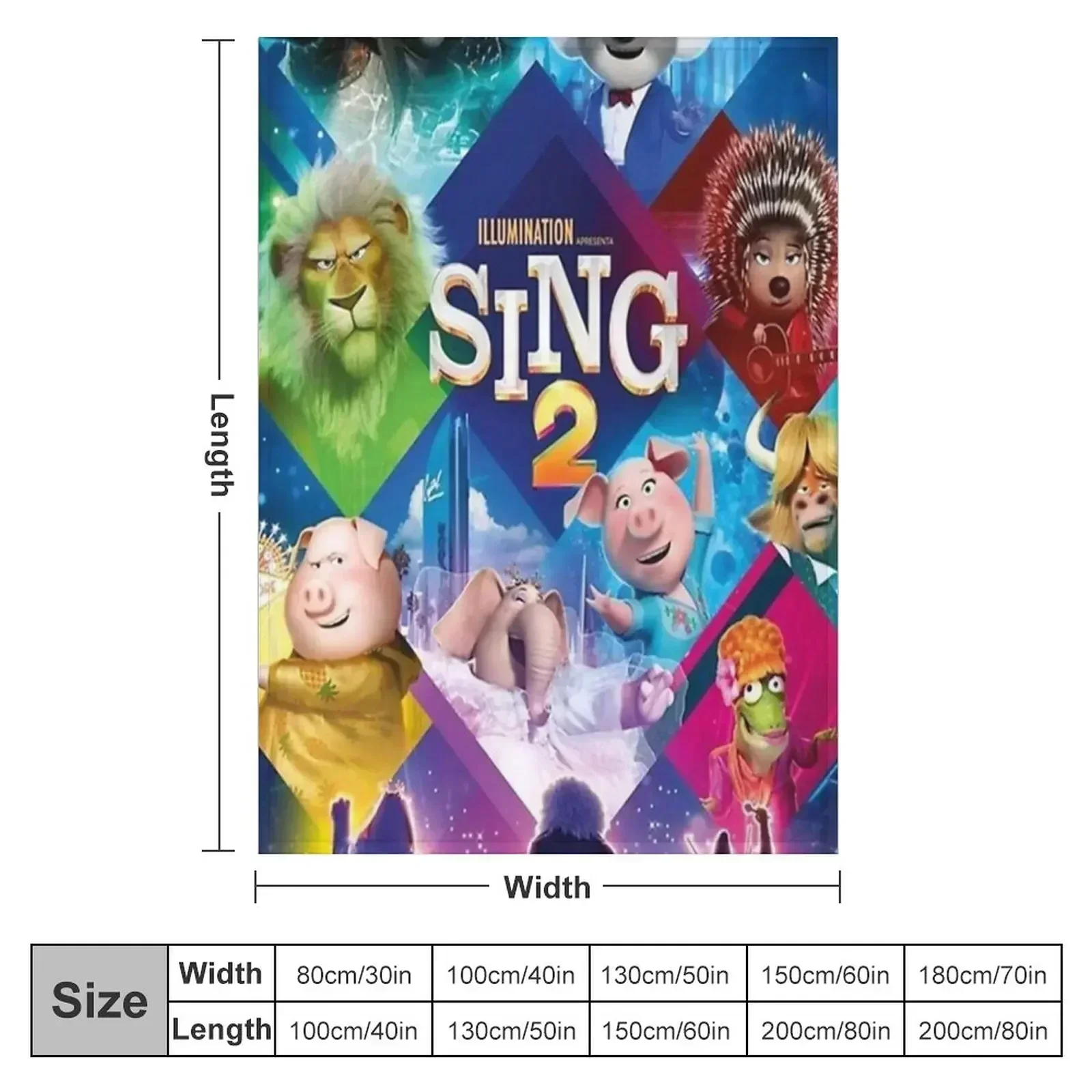 Movie Sing 2 Throw Blanket couch cozy soft plush fuzzy picnic outdoor blanket