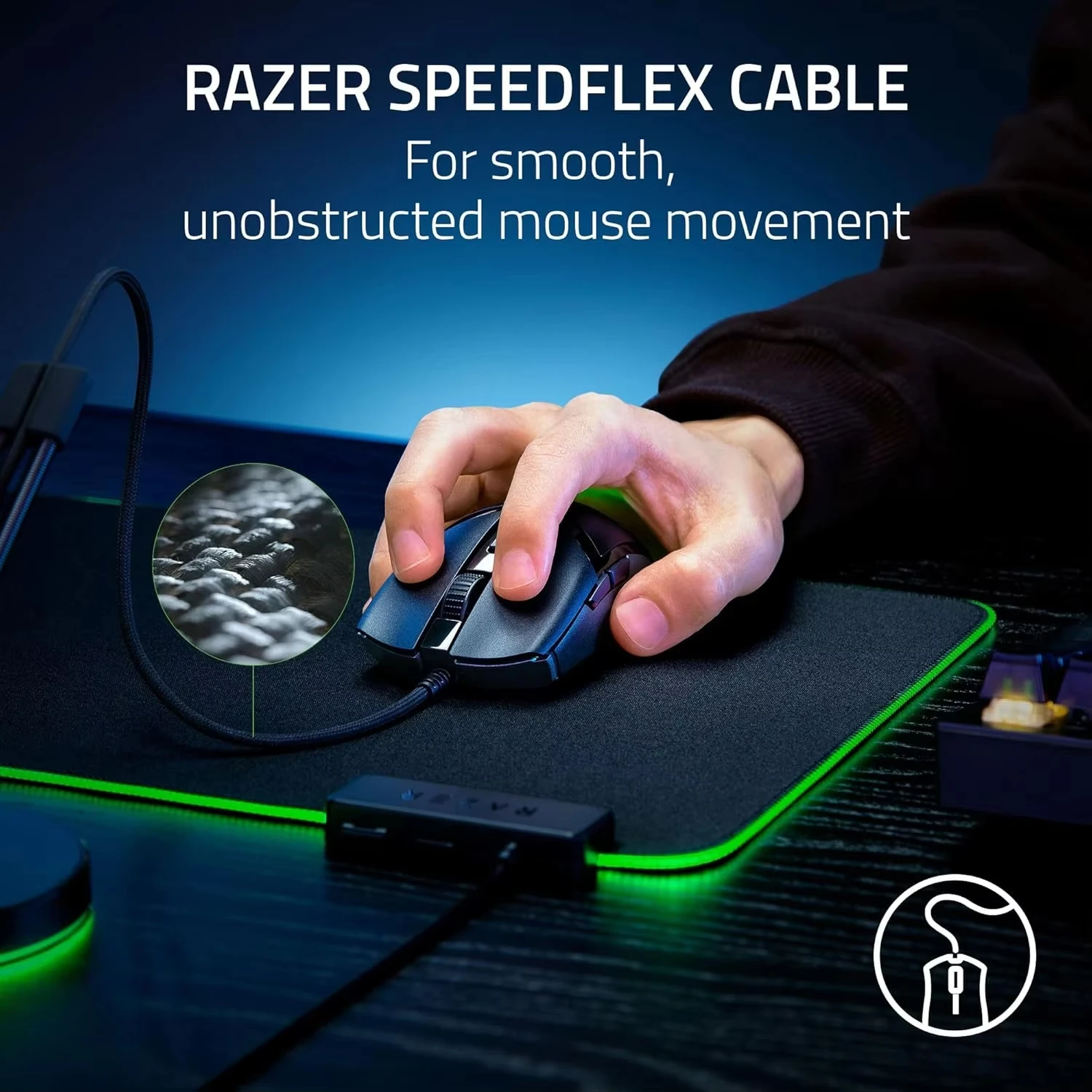 Razer Cobra Wired Gaming Mouse 58g Ultra-Lightweight Optical Switches Gen-3 Chroma RGB Gradient Underglow for Computer - Image 5