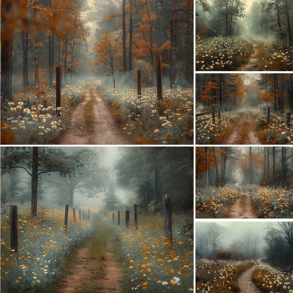 

Photography Background Abstract Oil Painting Watercolor Forest Backdrop Kid Portrait Photo Studio Rustic Path Flower Decor Booth