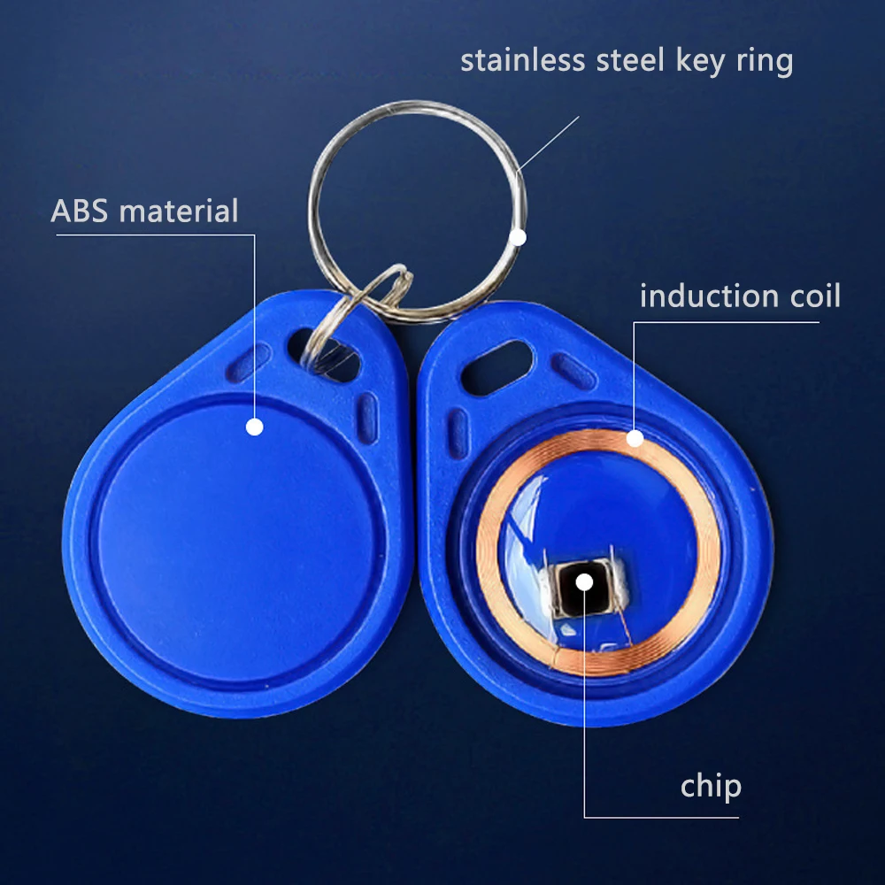 10-Pack RFID Keychain 13.56MHz Access Control Card IC Card Suitable for Access Control System Keychain Card Token Tag