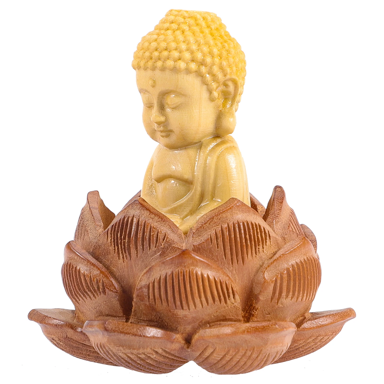 

Peach Wood Buddha Statue Decorations Handmade Car Pendant Keychain Charm Bag Hanging Retro Wood Crafts DIY Accessory Family