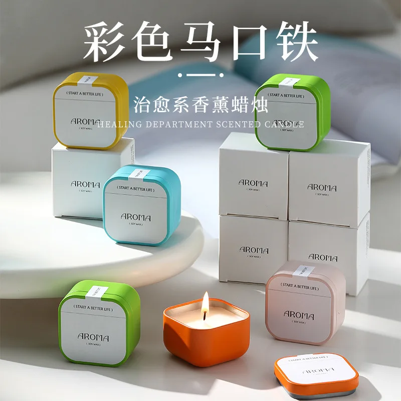 2pc 5.5x4cm Jar Wax Light Fragrance Scented Candle High-end Birthday And Festival Gift, High Appearance Level, Smokeless Soy Wax
