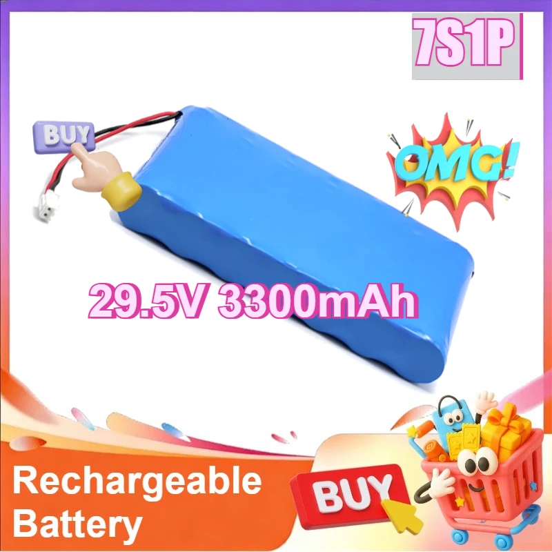 

29.5V 3300mAh High-Capacity 7S1P 18650 Lithium Battery Pack for High-Capacity Energy Storage