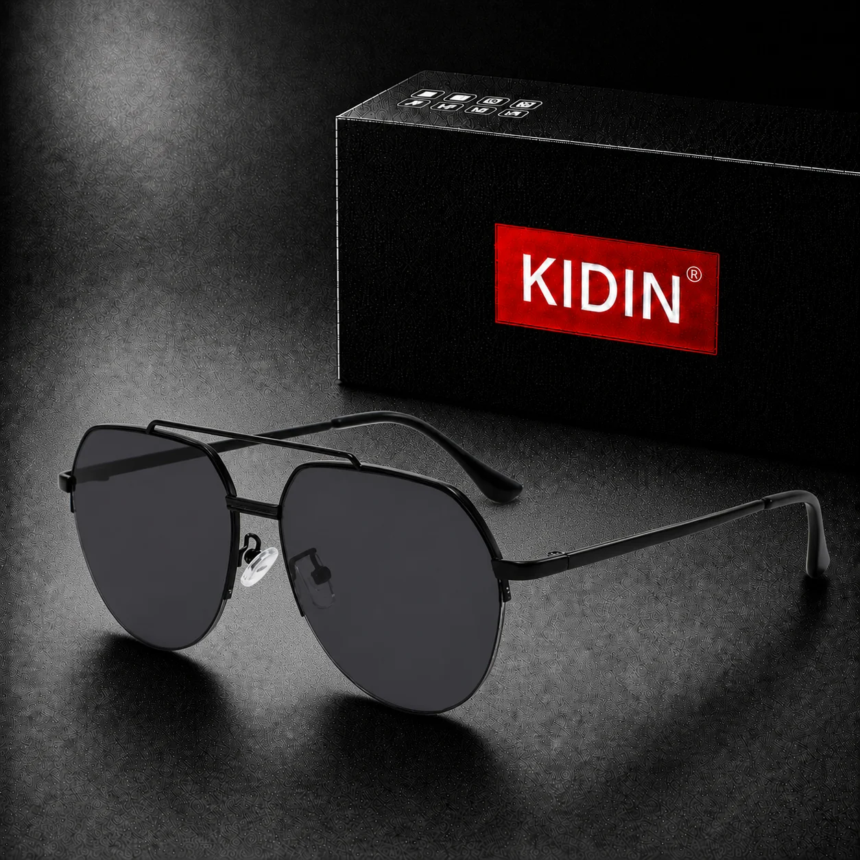KIDIN Double Bridge Metal Hexagon Aviator Sunglasses for Men & Women Outdoor Casual UV400 Shades for Hiking Road Trip Coffee