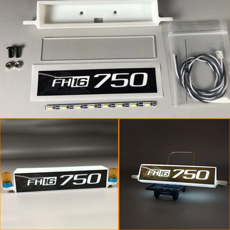 1pcs Plastic Light Box for Tamiya 1/14 RC Truck for VOLVO FH16 750 Car