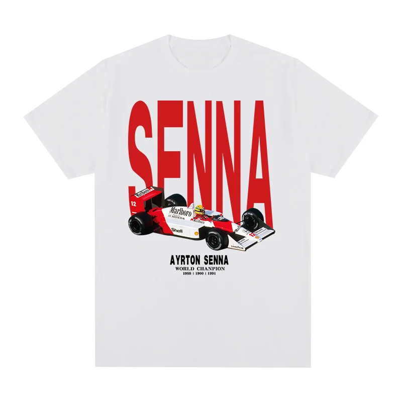 Senna Racing Vintage t-shirt car Summer Casual Street Wear breathable Cotton Men T shirt New TEE TSHIRT Womens tops