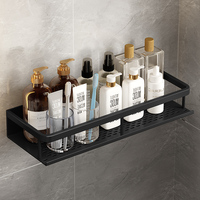 Black Space Aluminum  Toilet Rack Wall-mounted Bathroom Shelves  Changing Basket Set For Kitchen Accessories