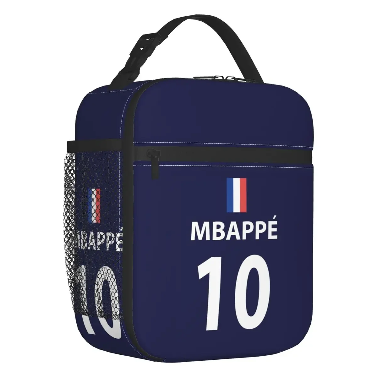 

KM Mbappes Soccer Insulated Lunch Bag for Work School French Flag Football Waterproof Thermal Cooler Bento Box Women Kids