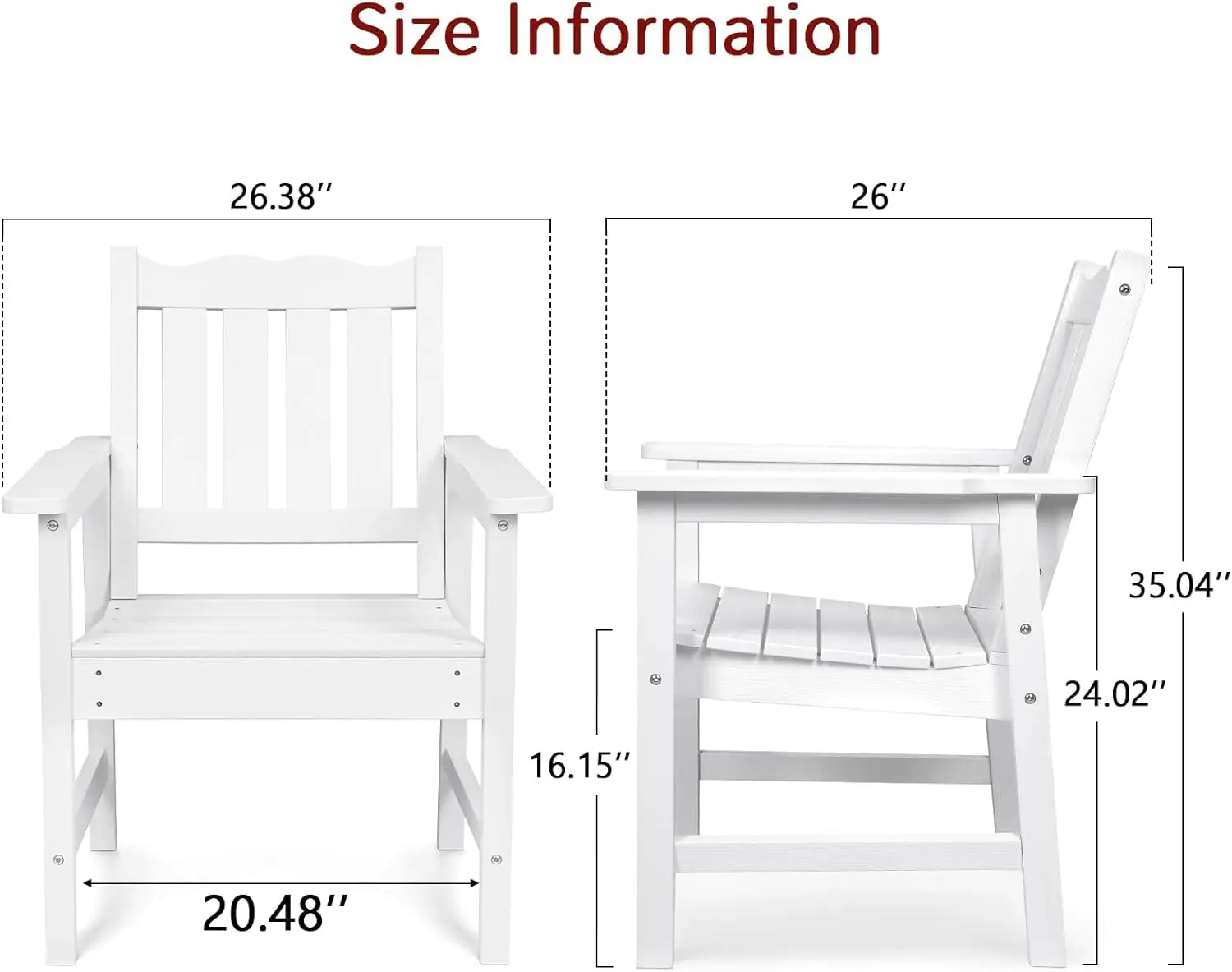 Patio Dining Sets, All-Weather Patio Chairs Set of 2 with Table, White