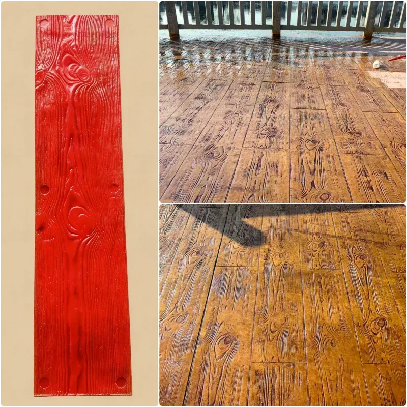 Cement Floor Imitation Wood Grain Embossed Rubber Mold Garden Aisle Floor Wood Grain Shape Embossed Mold 120x28cm