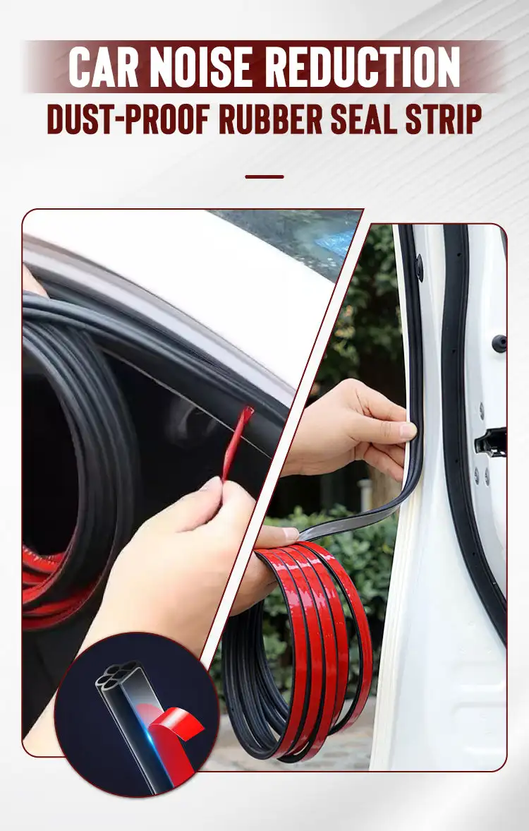 Car Soundproof Weather Strip Car Door Sealing Strip Noise Reduction Double-layer B Shape Adhesive for Ultimate Sound Insulation