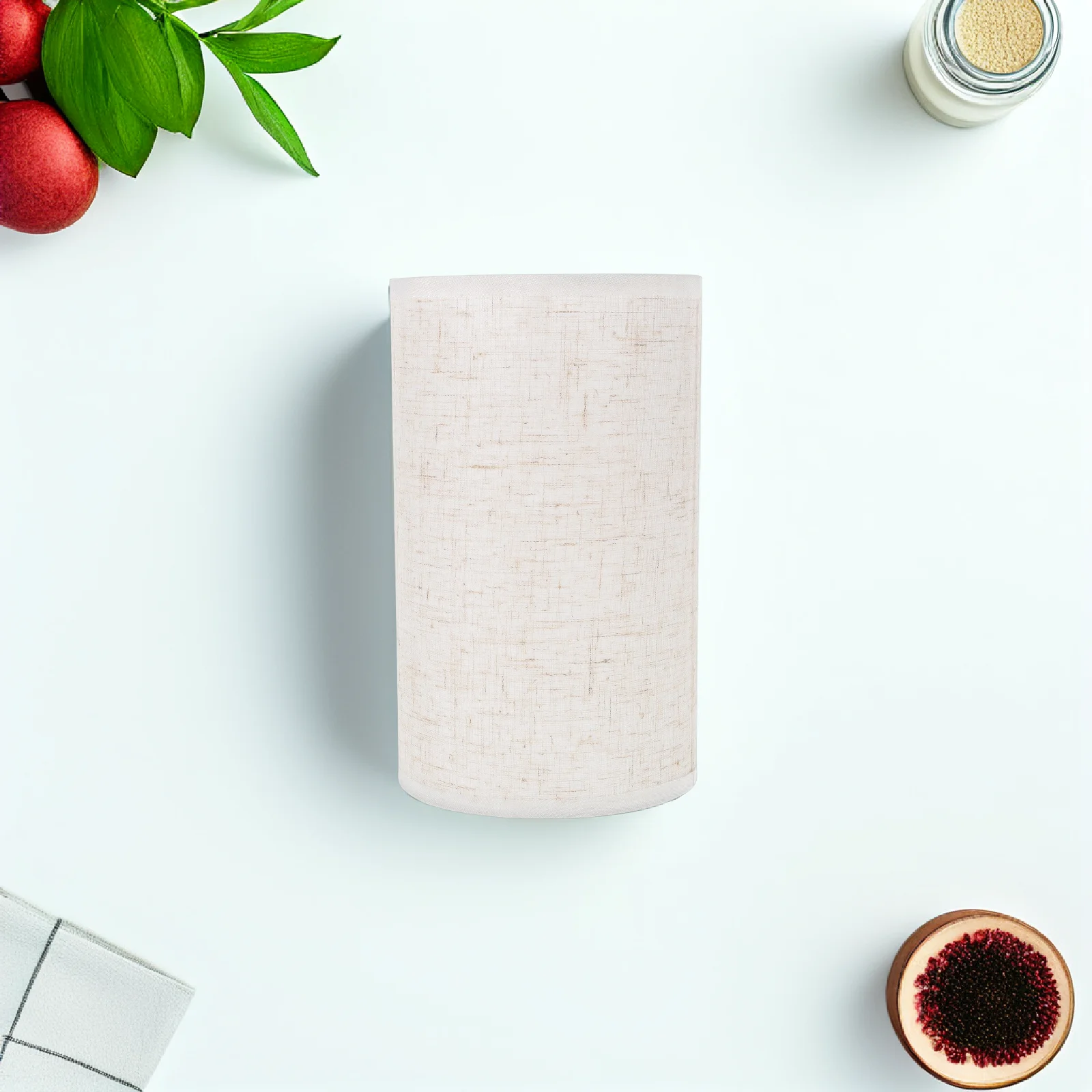 

Elegant Fabric Lampshade Small Cylinder Desk Replacement 20cm Cloth Cover for Bedroom Living Room Study Office