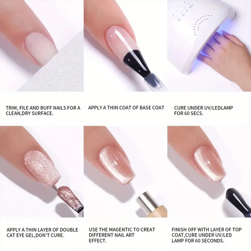 8 ml/barattolo "White Elf" Smalto per unghie gel bianco trasparente per occhi di gatto Gel per unghie glitter grigio a bassa saturazione LED/UV Manicure semipermanente