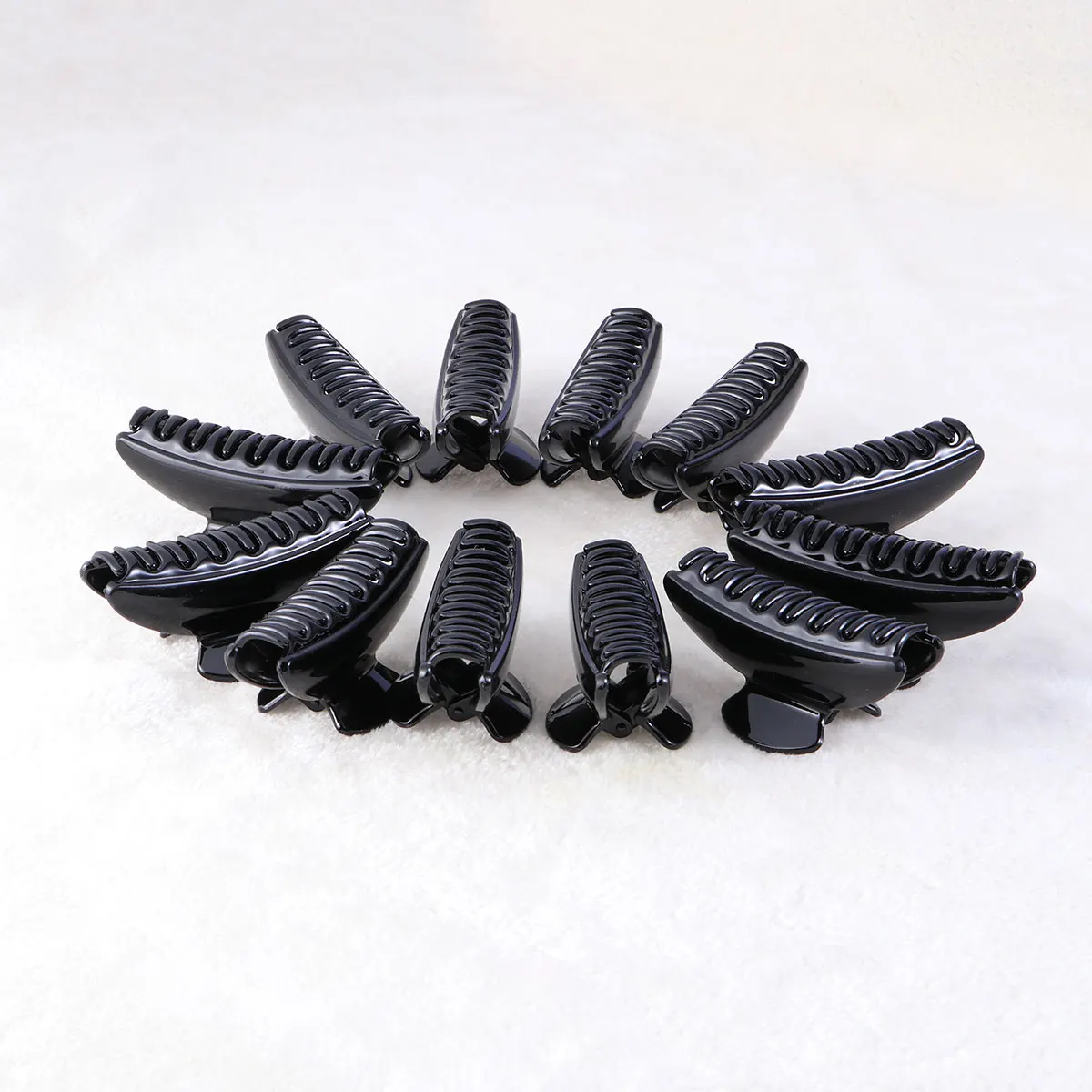 

12pcs Black Acrylic Hair Clips 9x2 8x3 3cm Durable Stylish Hairdressing Tools Claw Hairpins Hair Clamps Accessories