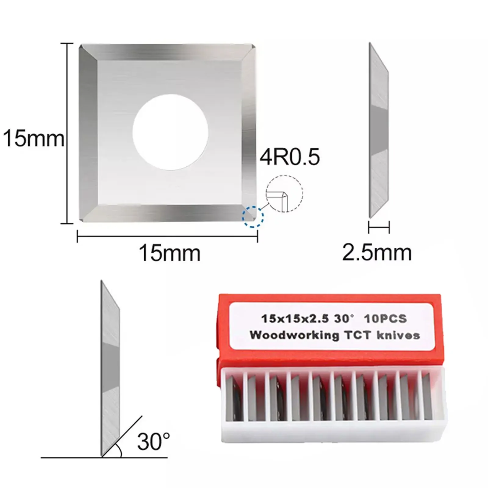 

Square Cutting Inserts (10 Pack) for Hand Tools and Planers Built to Handle General Wood and MDF/HDF Materials