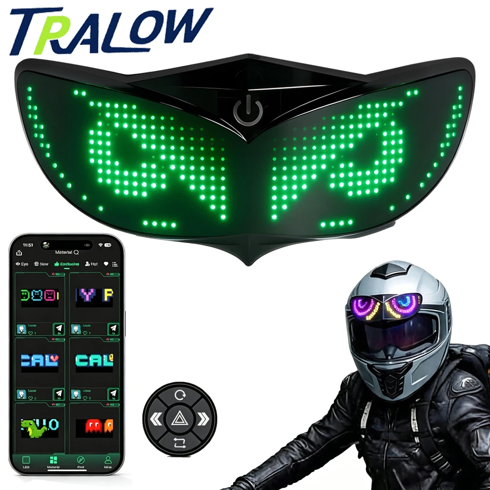 TRALOW Motorcycle Bicycle Helmet LED Demon Eye Warning Light,Night Riding Flashing Safety Lamp,Helmet Decor Light for Outdoor