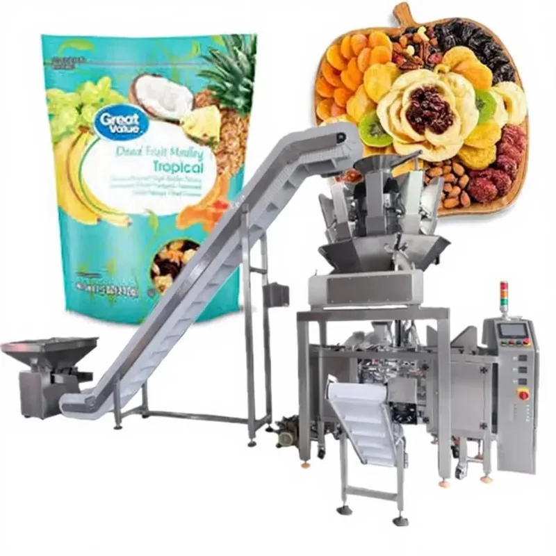 Multihead Weigher Granule Food Seed Dried Fruit Premade Pouch Tetar Pack Filling Weighing and Packing Packaging Machine