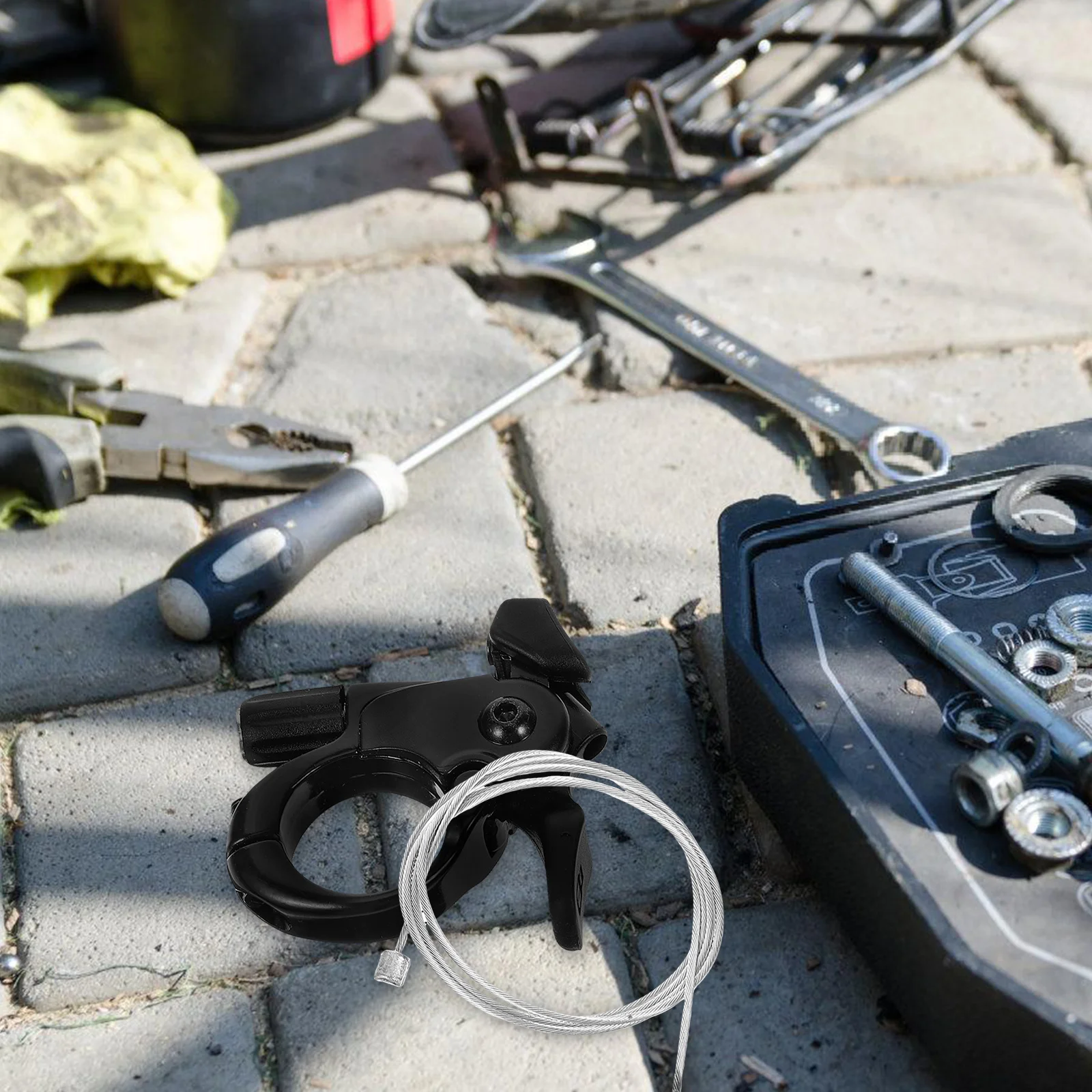 

1 Set Of Line Control Lock Switch B-Type Wire Core For Mountain Bike Front Fork Aluminum Alloy Remote Lockout Lever Bike Repair