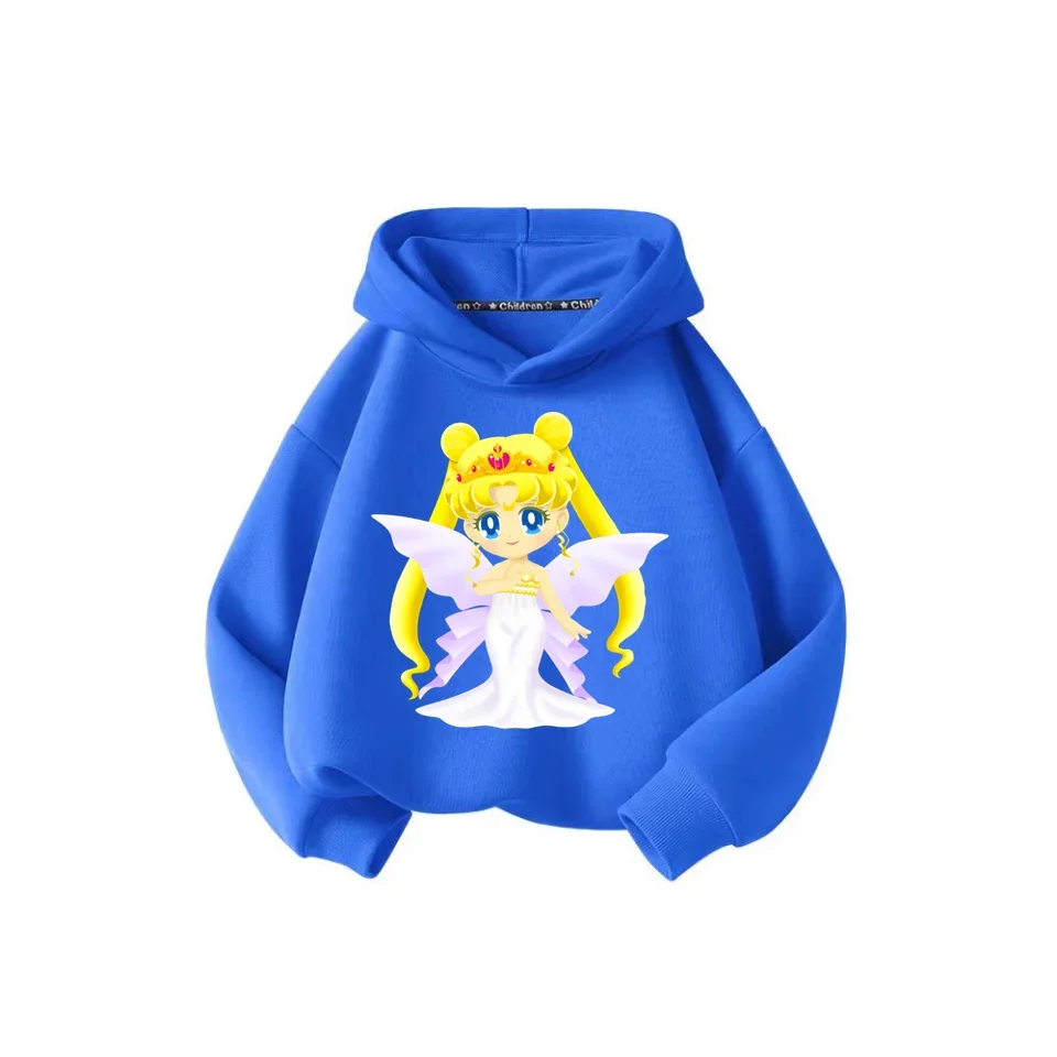 Cute 2024 new fall/winter hoodie coat Sailor Moon Boys girls children\'s clothing cartoon fashion casual hoodie coat