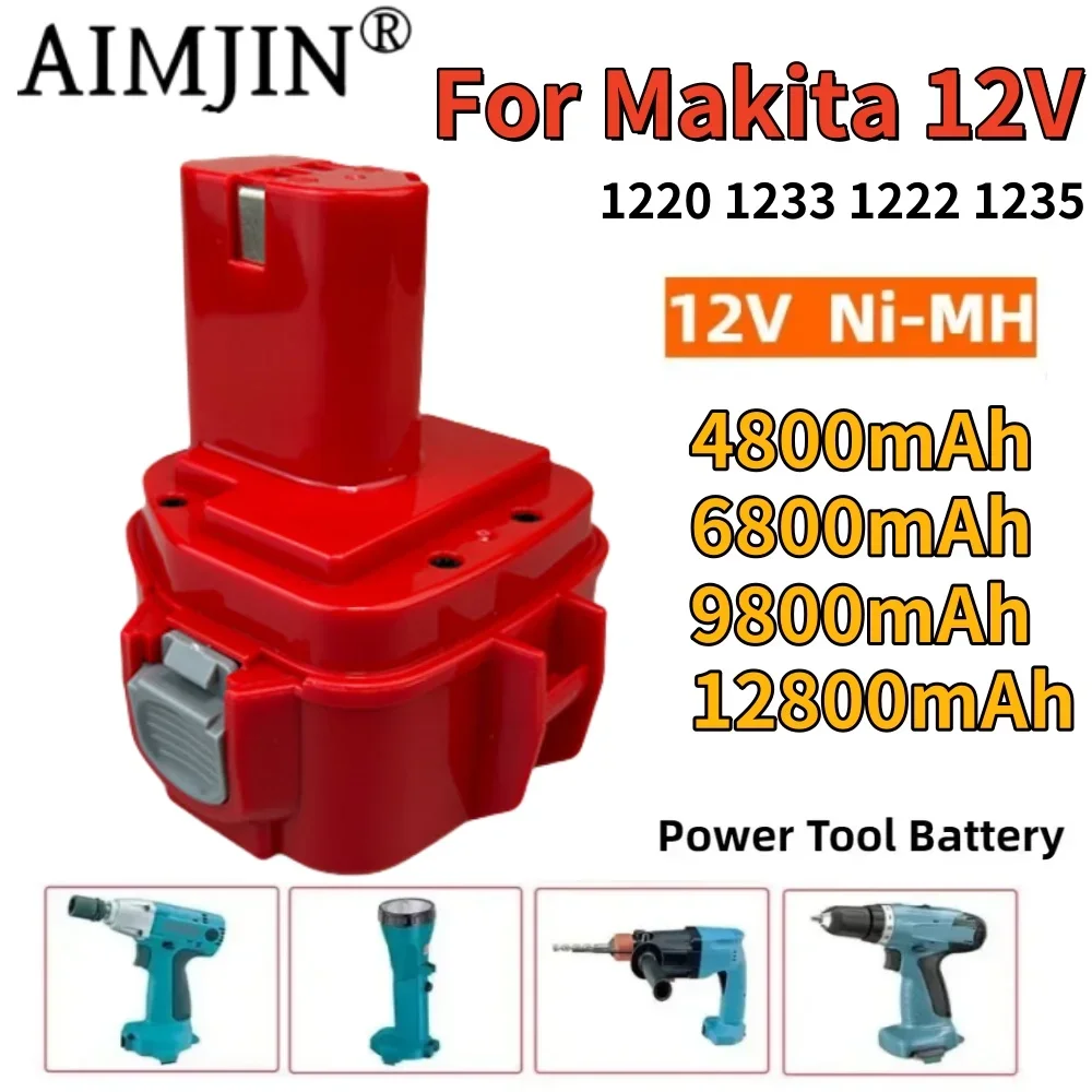 

NI-MH 12V 4.8/6.8/9.8/12.8Ah For Makita 12V Ni-MH Battery Power Tools Replacement Drill Bateria PA12 1220 1222 1235 1233 Battery