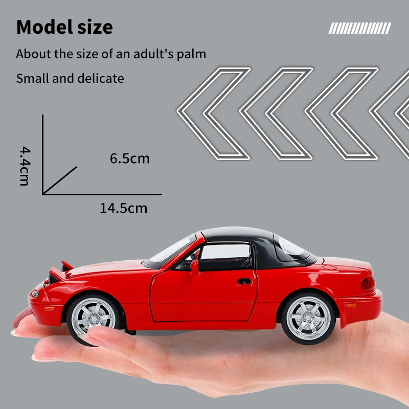 1:32 odlew stopu supersamochodów MX-5 MX5, zabawkowy modelu samochodu dźwięk i światło odciągnąć prezent urodzinowy dla dzieci