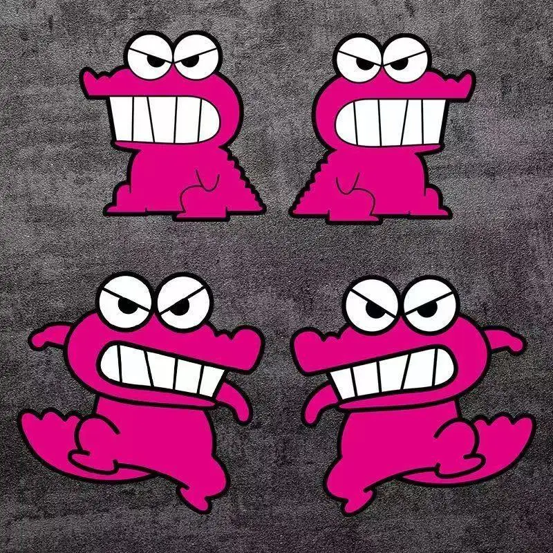 Personalized Car Stickers Angry Little Dinosaur Electric Scooter Decals Pink Cartoon Dragon Crayon Shin‑chan Creative Stickers