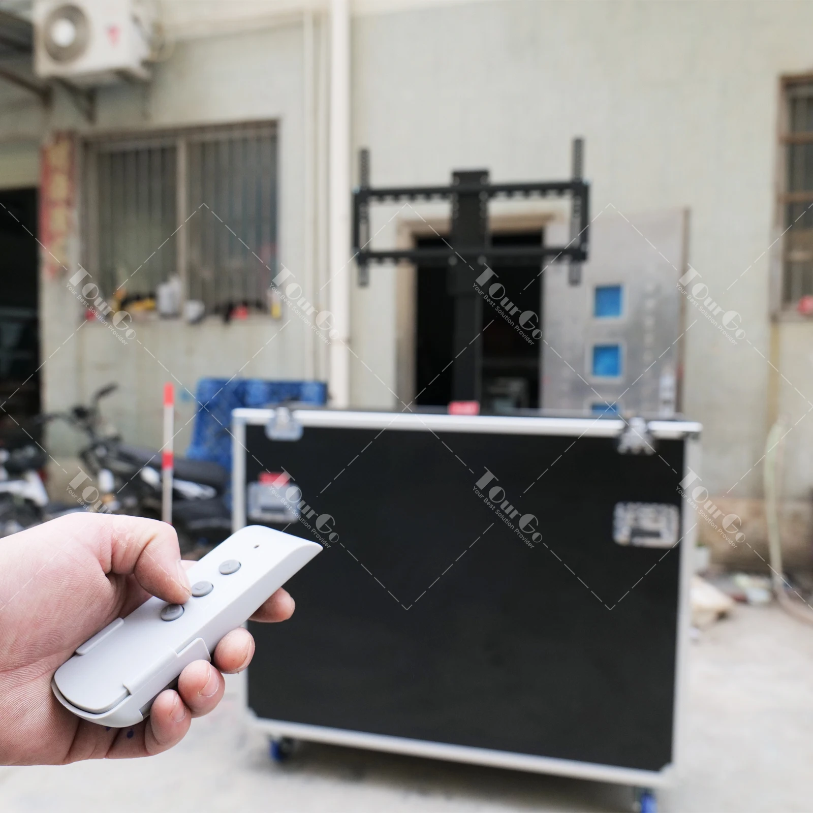 Casos de vôo para tv de 65 "led 55 polegadas elétrica motorizada tv elevador plasma tv voo case