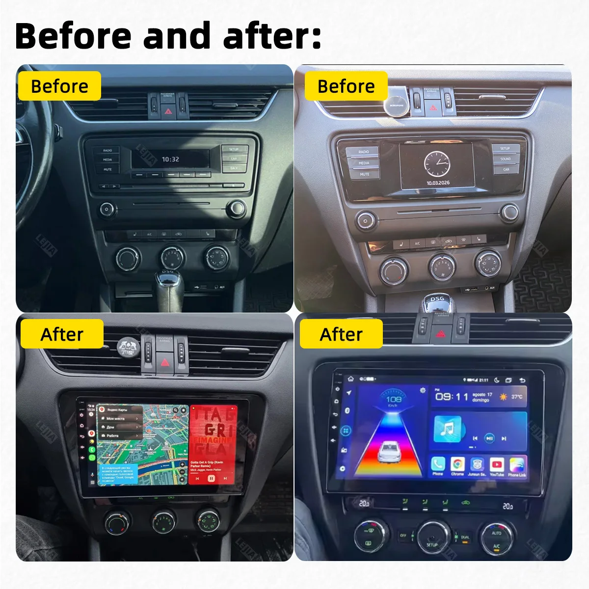 Car Radio For Skoda Octavia 3 A7 2013 - 2018 Car Multimedia Player Android Carplay Auto GPS Navigation Head Unit Stereo 2 Din 4G