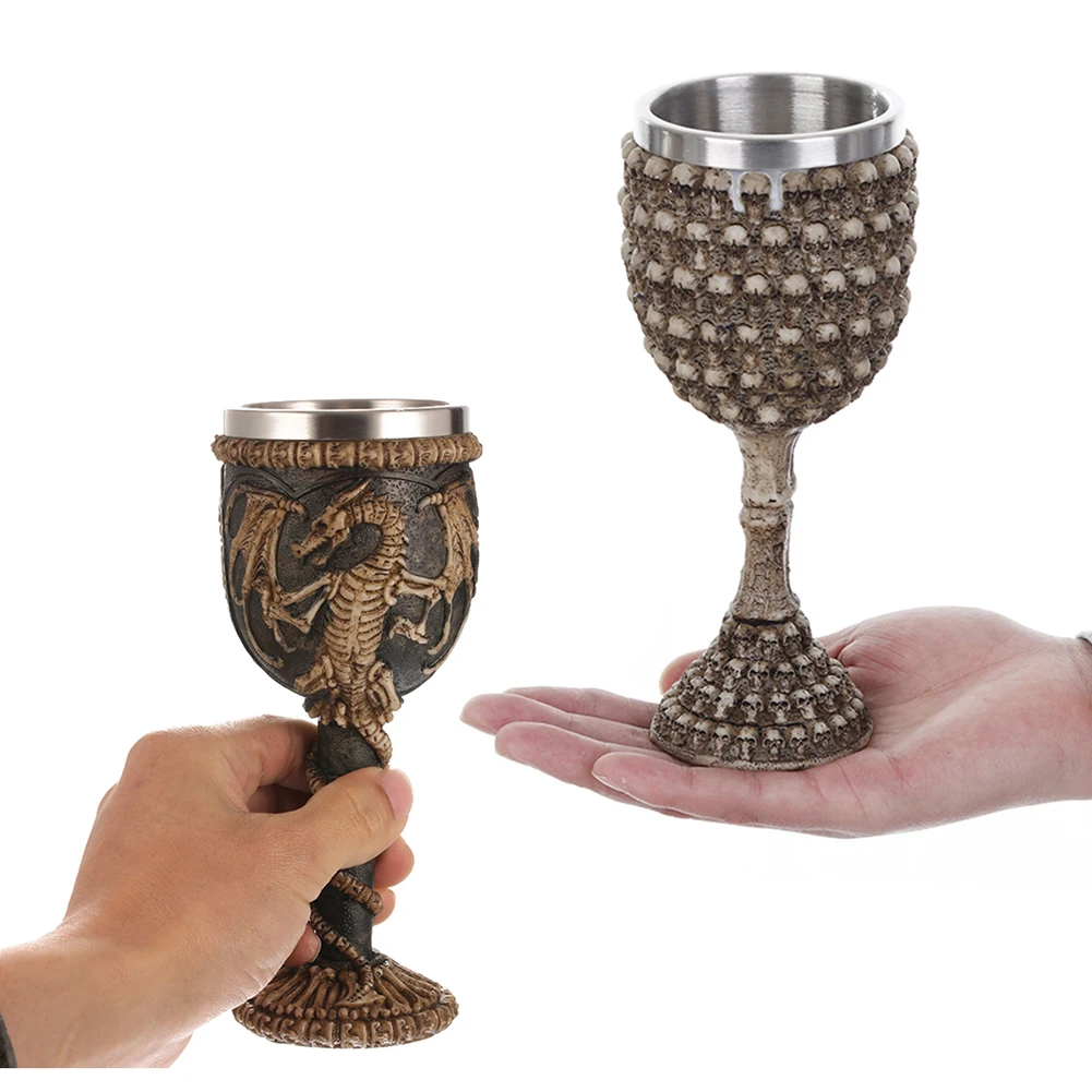 

Retro Gothic Wine Goblet Skull/Dragon Creative Cocktail Wine Glasses Party Bar Drinkware Stemware Horrible Halloween Decor