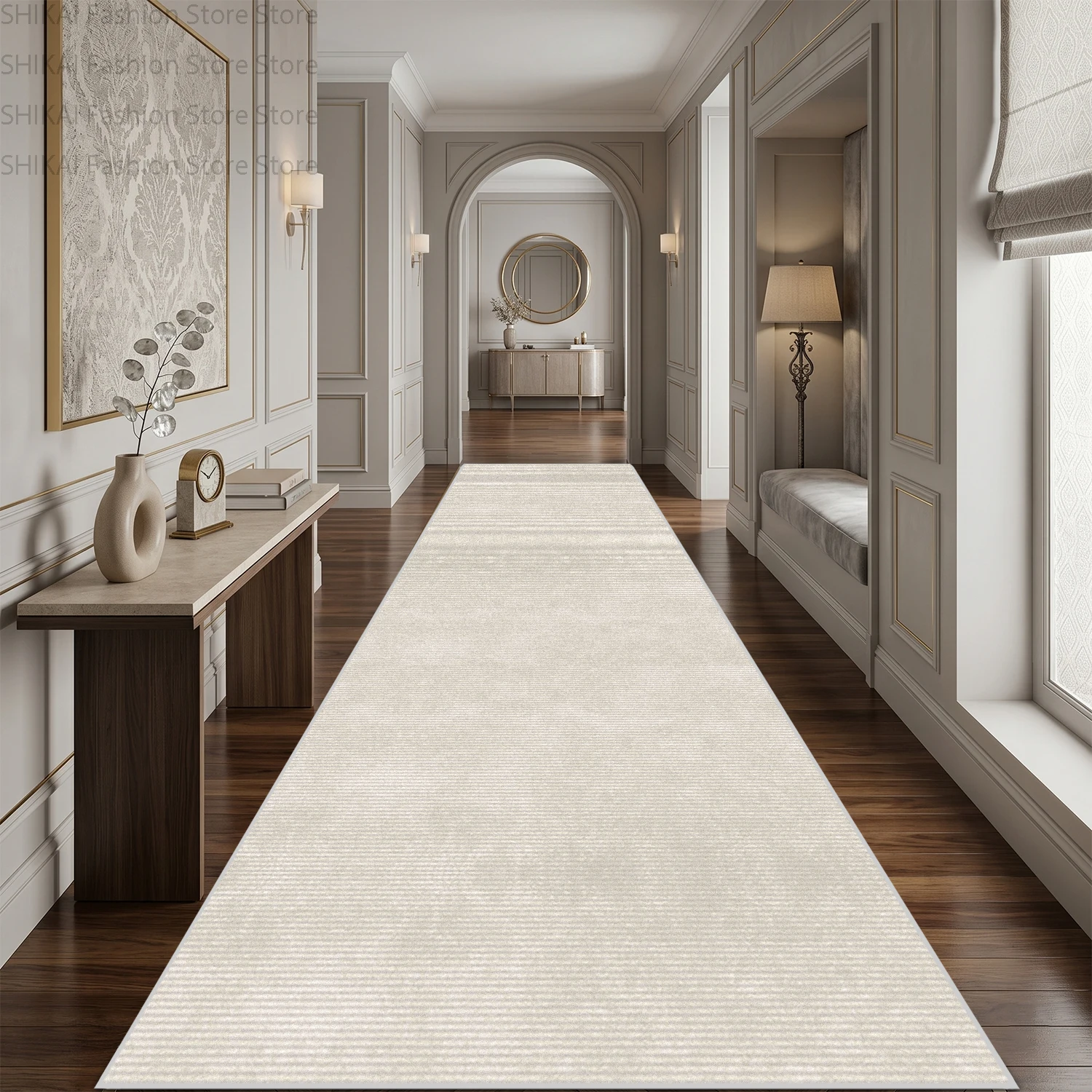 Beige Minimalist Wabi Sabi Style Long Corridor Carpet Decoration Doorway Stair Antiskid Rug Easy Clean Lint-free Runner Foot Mat