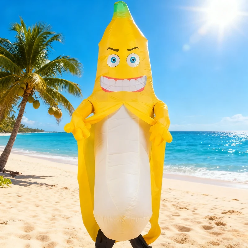 インフレータブルバナナコスチューム-インフレータブルバナナジャンプスーツ-楽しい仮装-クリスマスカーニバルコスプレパーティー