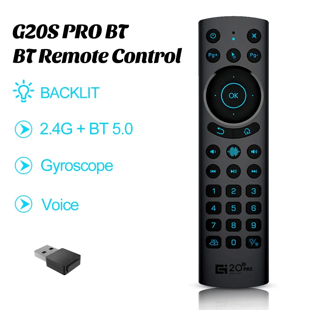 G20S PRO BT Voice Remote Control Gyro G20SPRO IR Learning 2.4G Wireless Air Mouse For X96 X98 H96 MAX Android TV Box