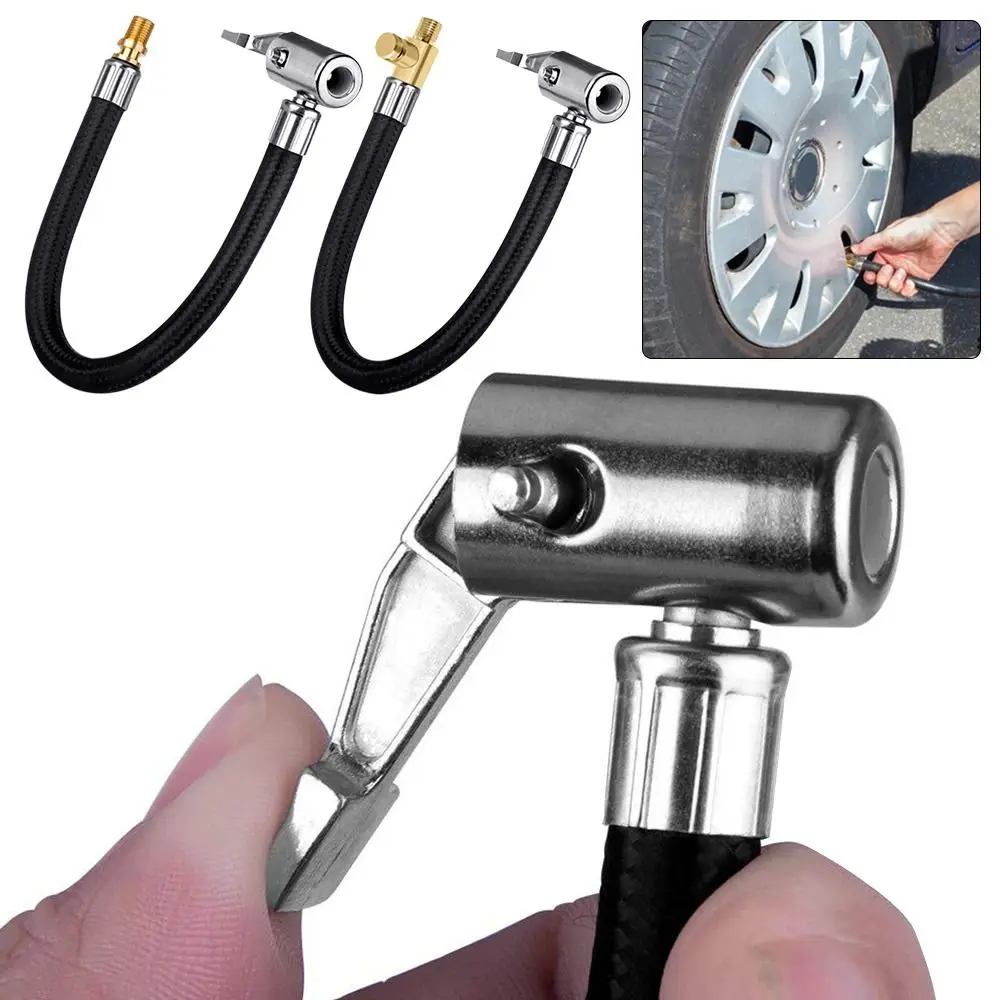 Car Tyre Inflator Hose Air Chuck Deflated Tyre Hand Air Pump Extension Tube Hose Tube Air Pump Adapter Tire Repair Tools